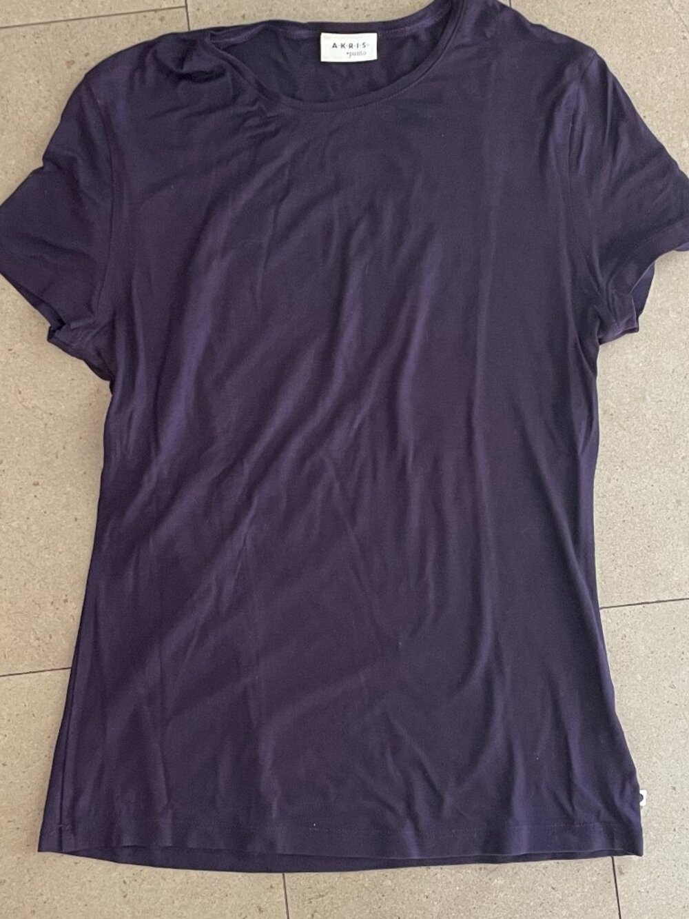 Akris Punto Plum Purple Cap sleeve T-shirt-Size 8
